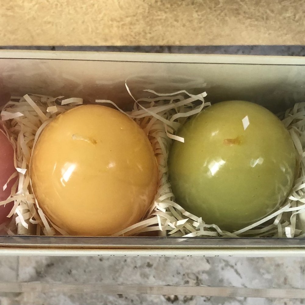 Pottery Barn Multi Color Easter Egg Candles  Set of 4 -New in Box 1.8” NWT - Picture 3 of 8